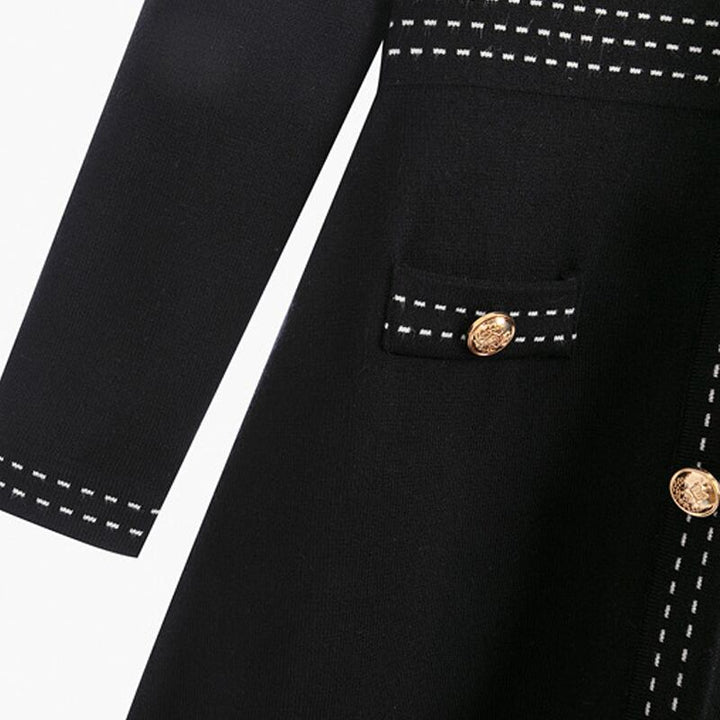 【dress】Vネックニットワンピース Q6810