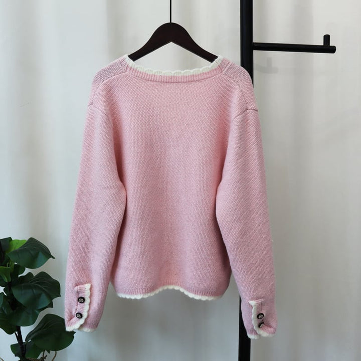 【outer】Vネックニットカーデ　M25697