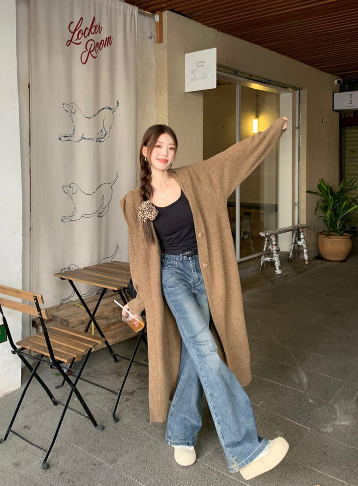 【outer】ロング丈ニットカーデ　M26335