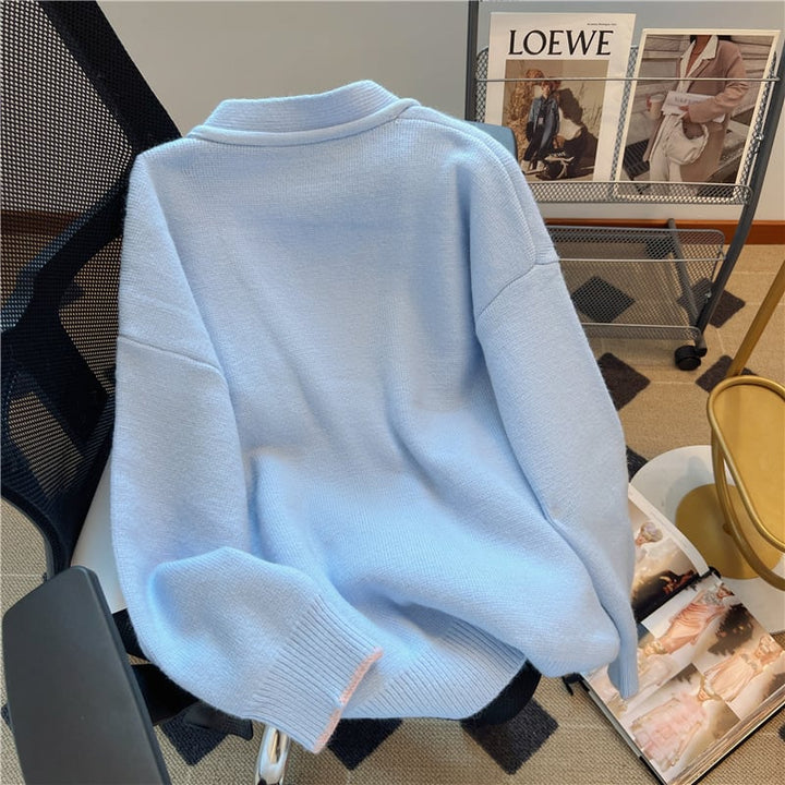 【outer】Vネックニットカーデ　M18388