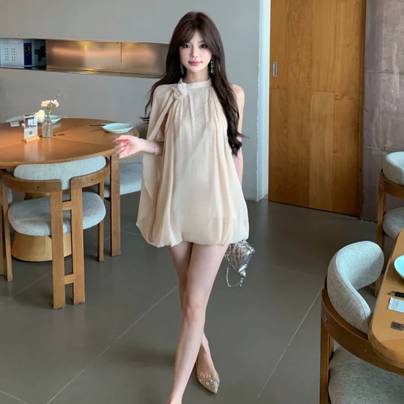 【dress】ケープデザインミニワンピース Q8522