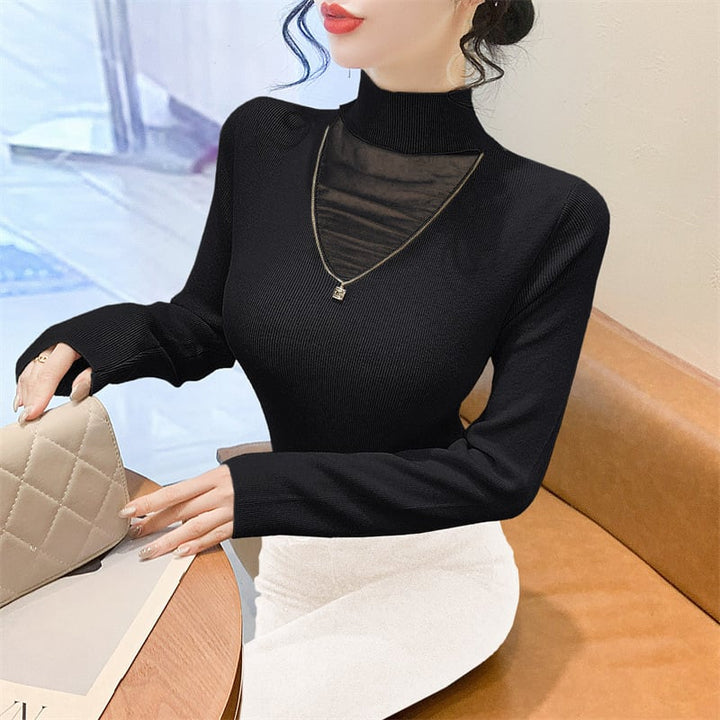 【tops】チュールドッキングニットトップス　M27626