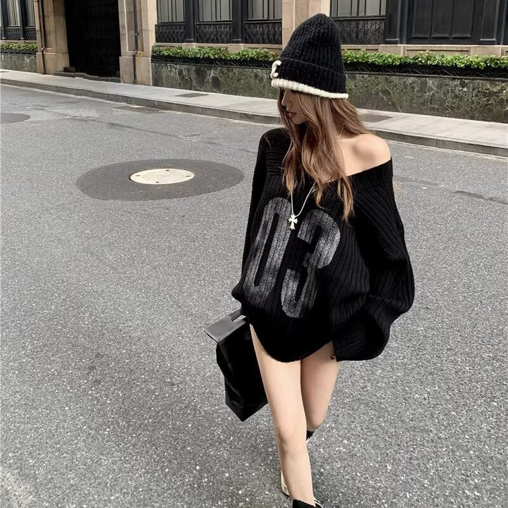 【tops】Vネックニットトップス Q8180