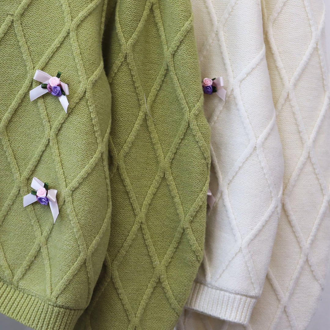 【outer】ボタンデザインニットカーデ　M18178