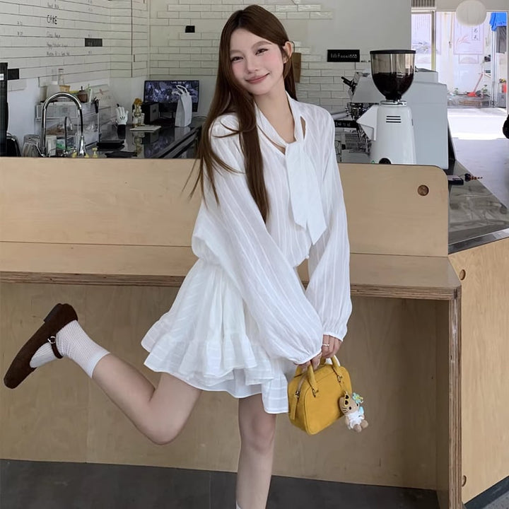 【dress】イレヘムフレアワンピース Q8095