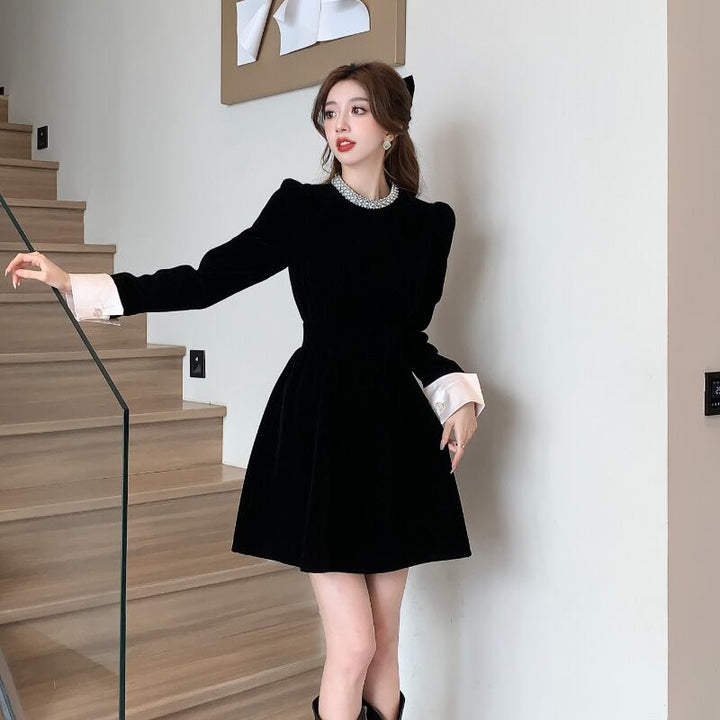 【dress】ビジュードッキングワンピース　M28245