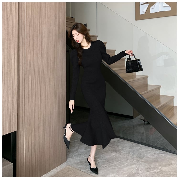 【dress】マーメイドニットワンピース　M18201