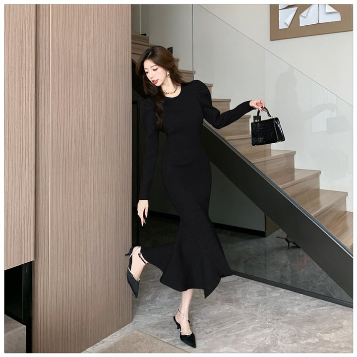 【dress】マーメイドニットワンピース　M18201