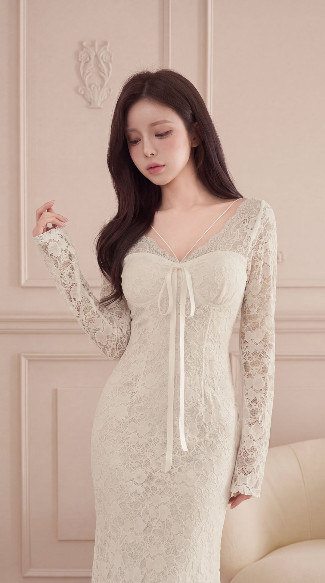 【dress】レースマーメイドワンピース   N3847