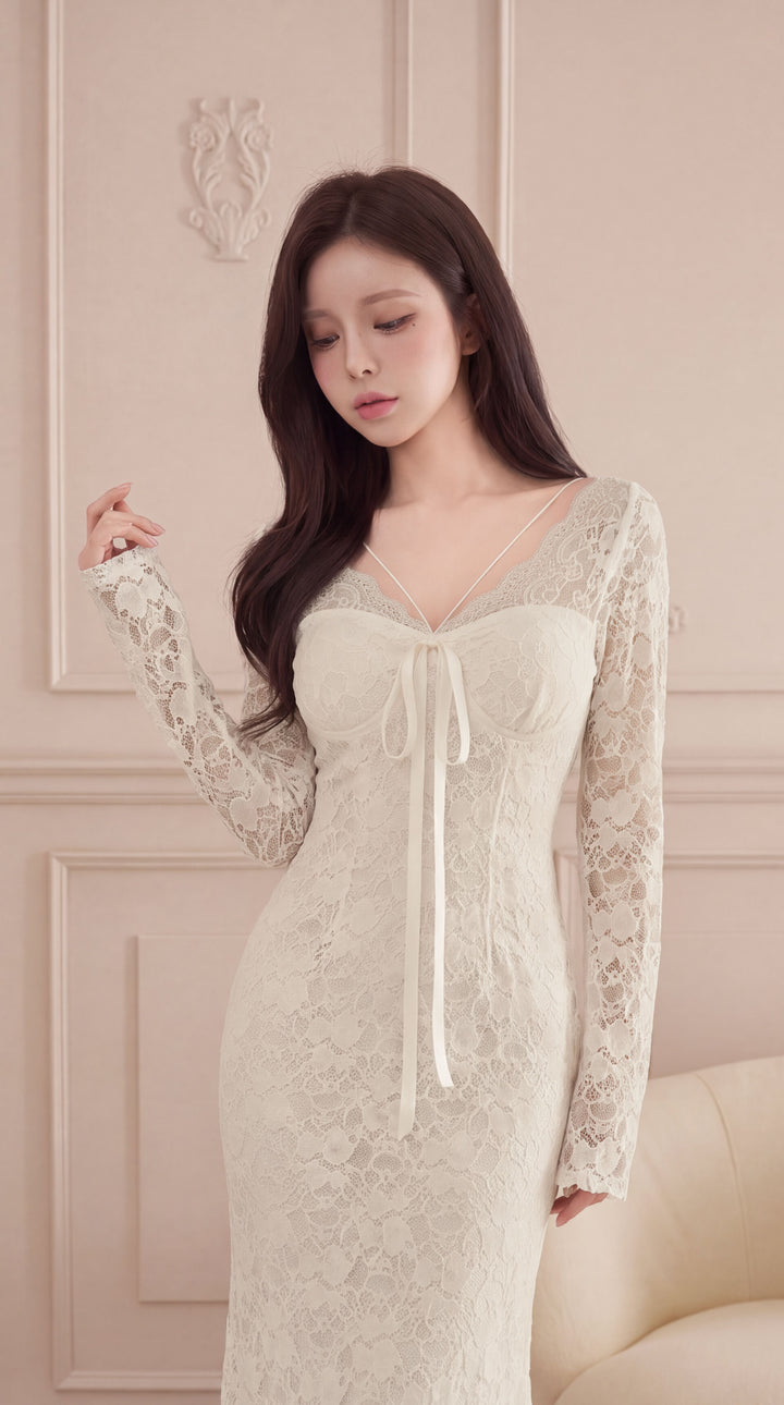 【dress】レースマーメイドワンピース   N3847