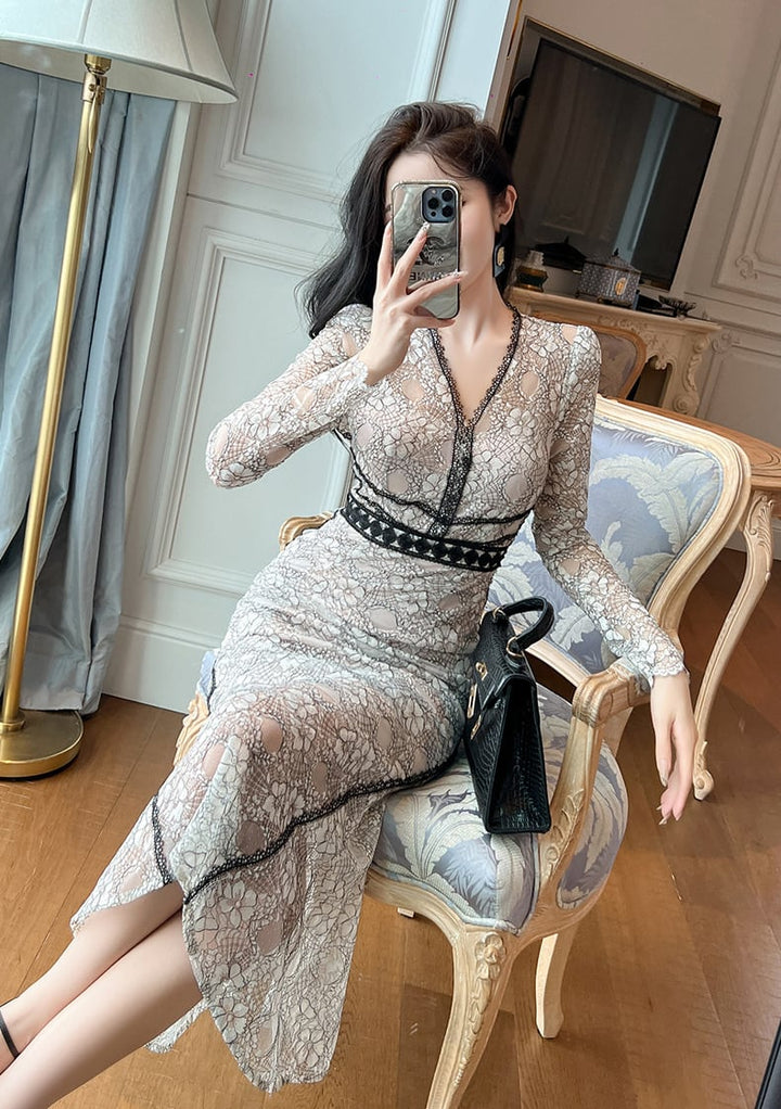 【dress】レースマーメイドワンピース　M28405