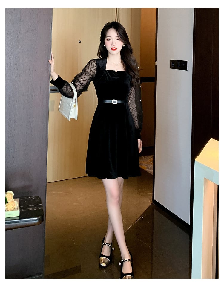 【dress】女子力アップエレガント切り替えデートワンピース　M17605