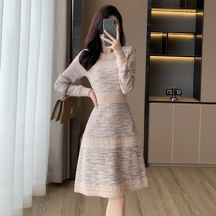 【dress】ハイウエストニットワンピース　M18256