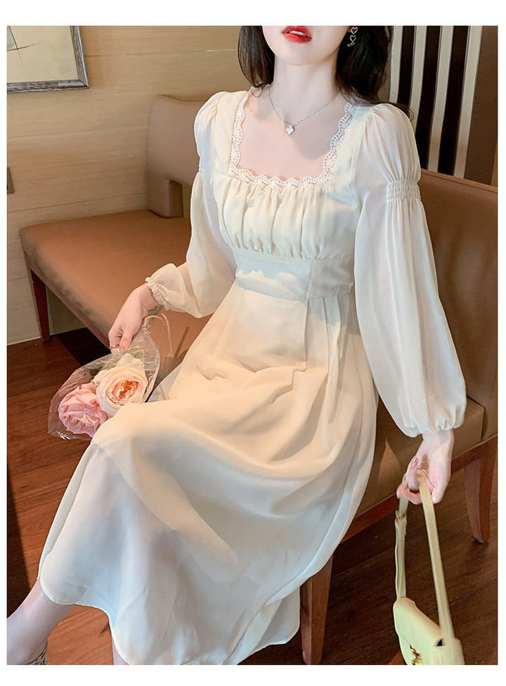 【dress】人気を独占中 エレガント切り替えデートワンピース　M16948