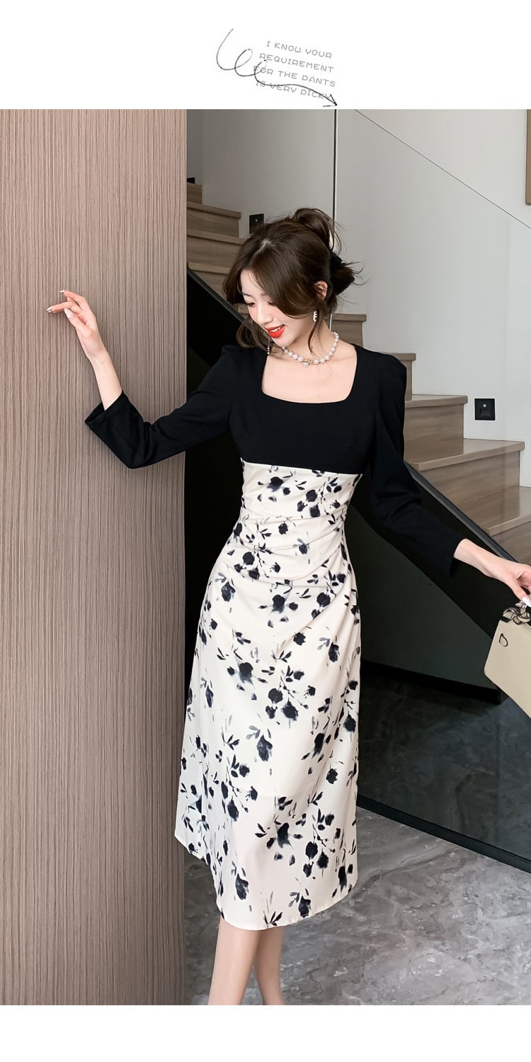 【dress】高級感 chicエレガント切り替えデートワンピース　M17481
