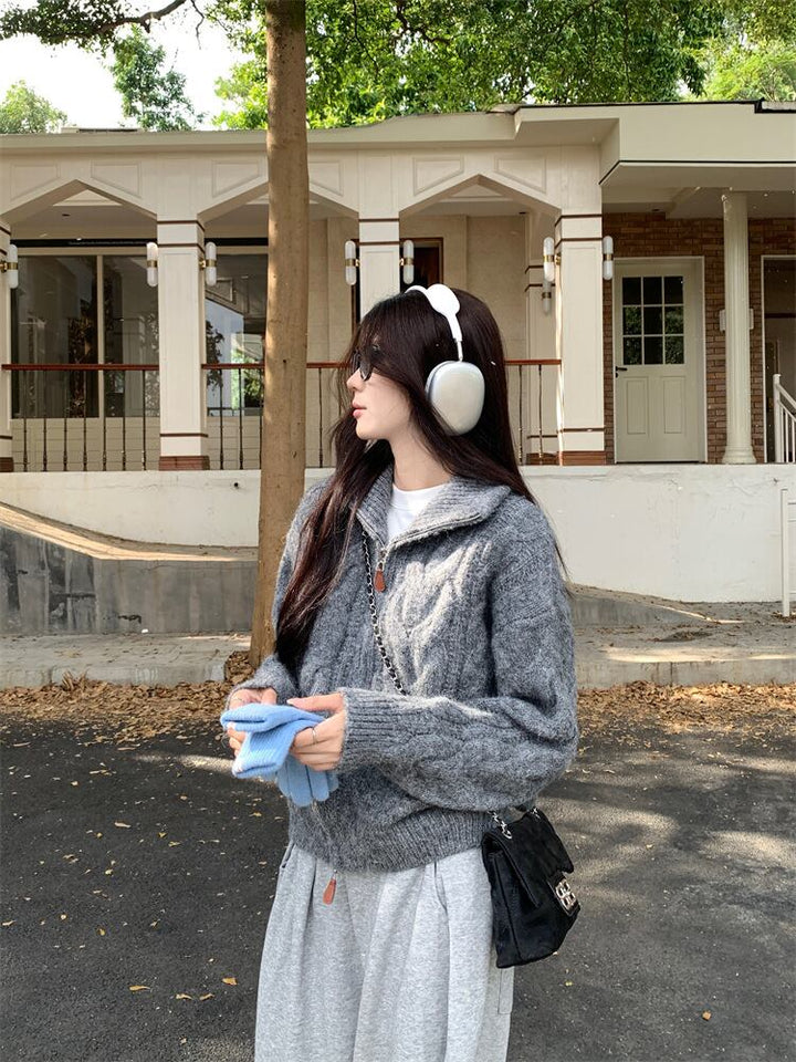 【outer】ファスナーニットカーデ　M27456