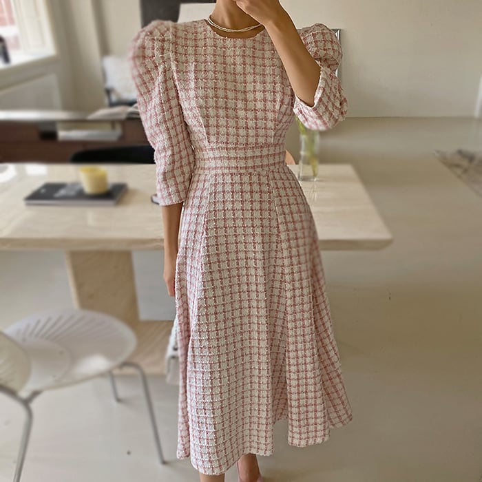 【dress】チェック柄ワンピース　M26544