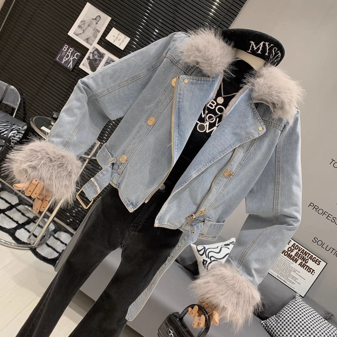 【outer】ファーデニムジャケット　M19108