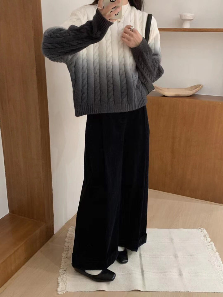 【tops】グラデーションニットセーター　M18708