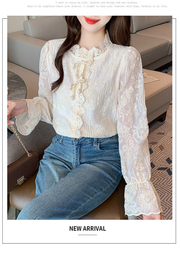【tops】レースシャツトップス　M26568