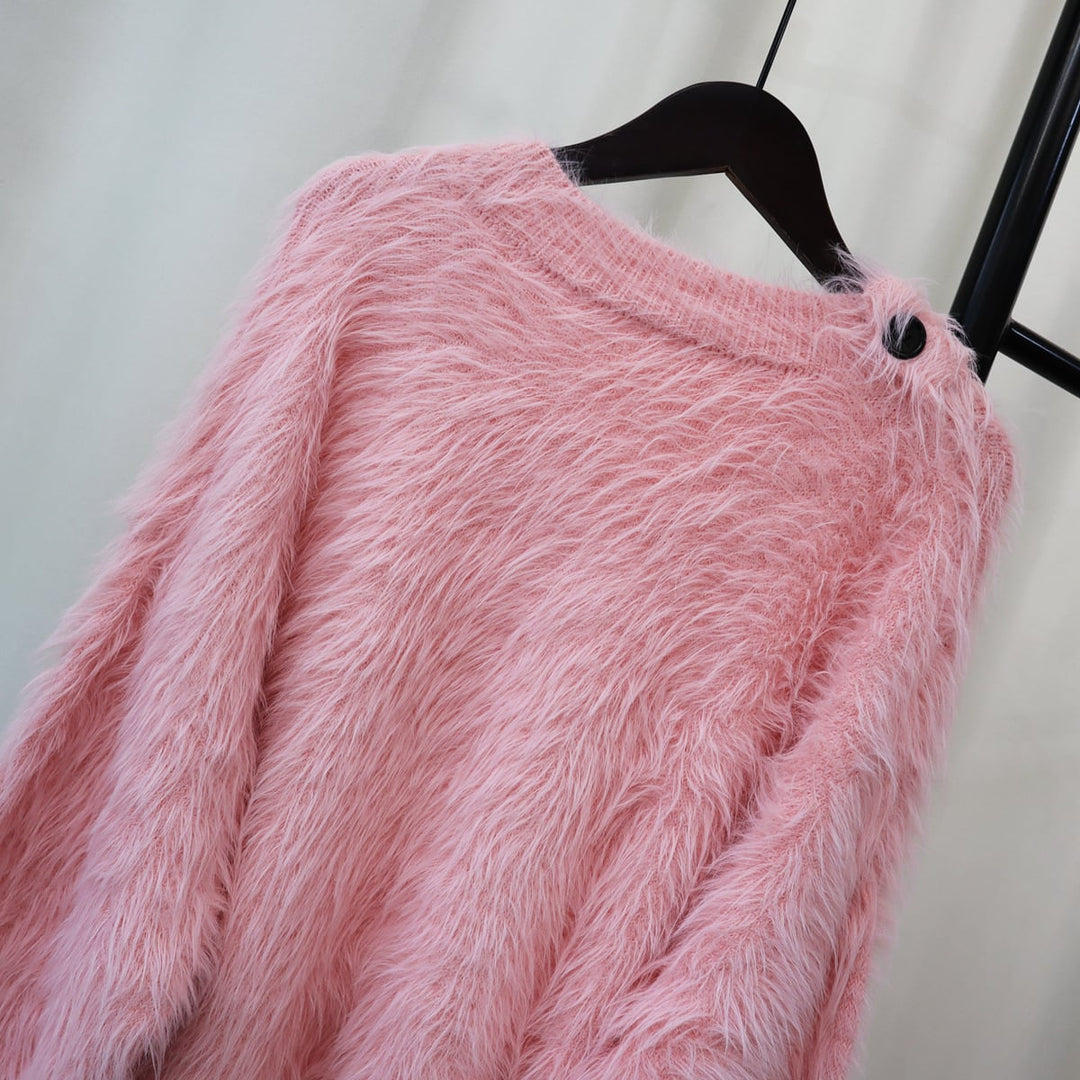 【tops】シャギーVネックニットセーター　M18022