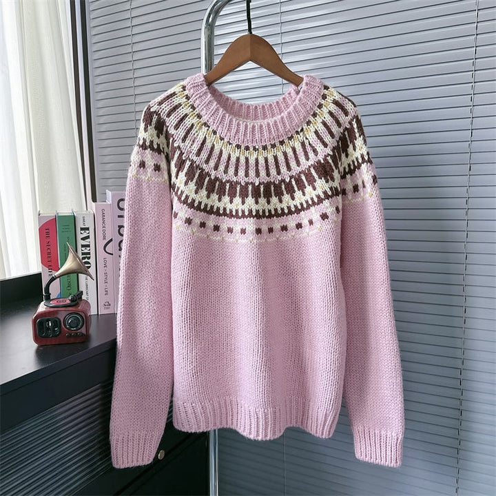 【tops】ジャカードニットセーター　M26465