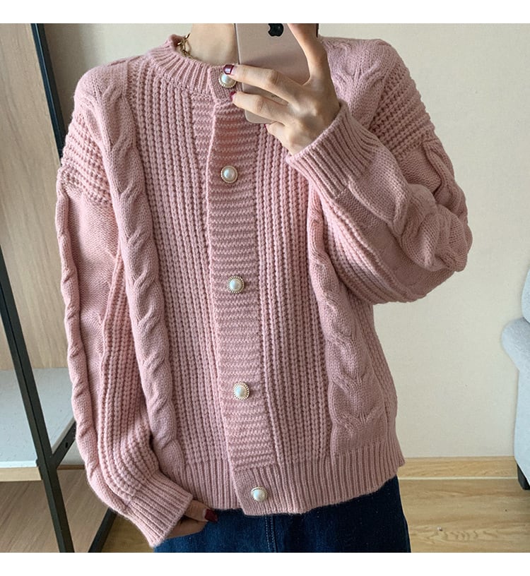 【outer】クルーネックニットカーデ　M26718