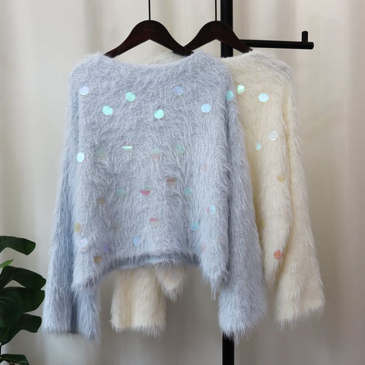 【tops】スパンコールニットセーター　M26709