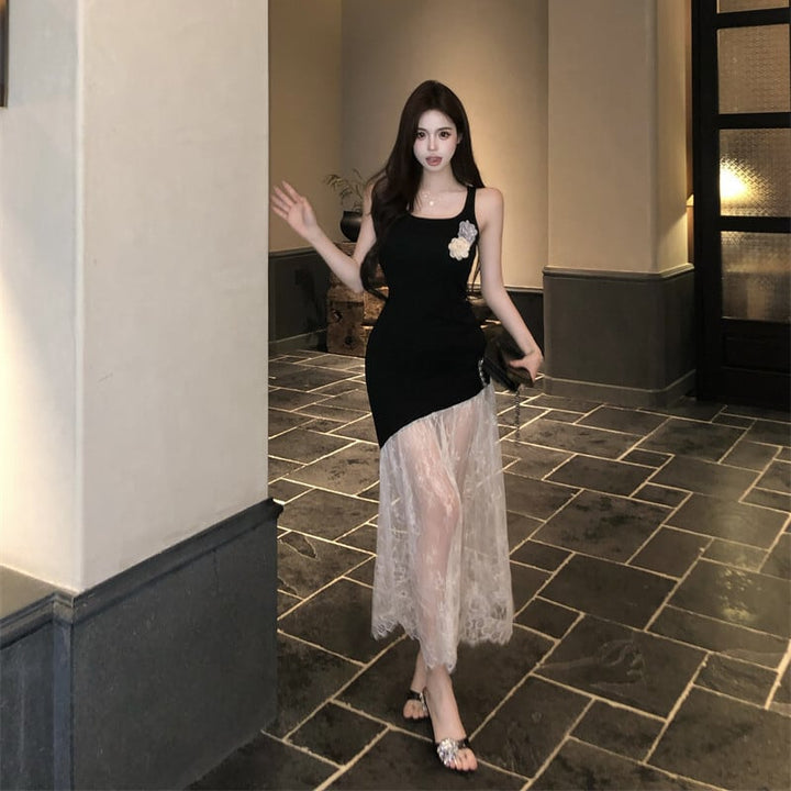 【dress】チュールコンビキャミワンピース　M30179