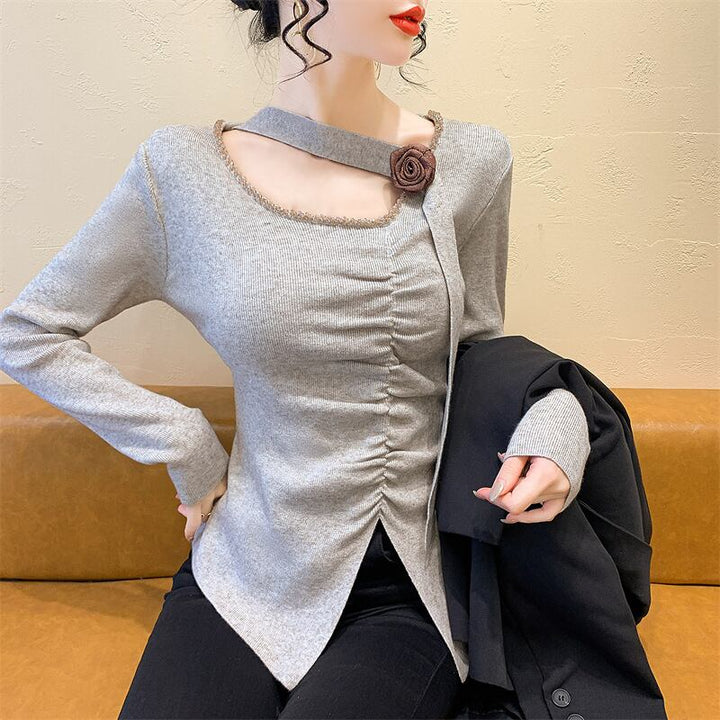 【tops】スリットニットトップス　M27822