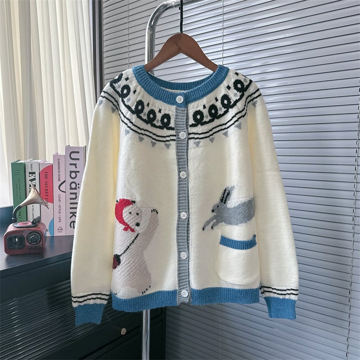 【outer】カートゥーンニットカーデ　M25644
