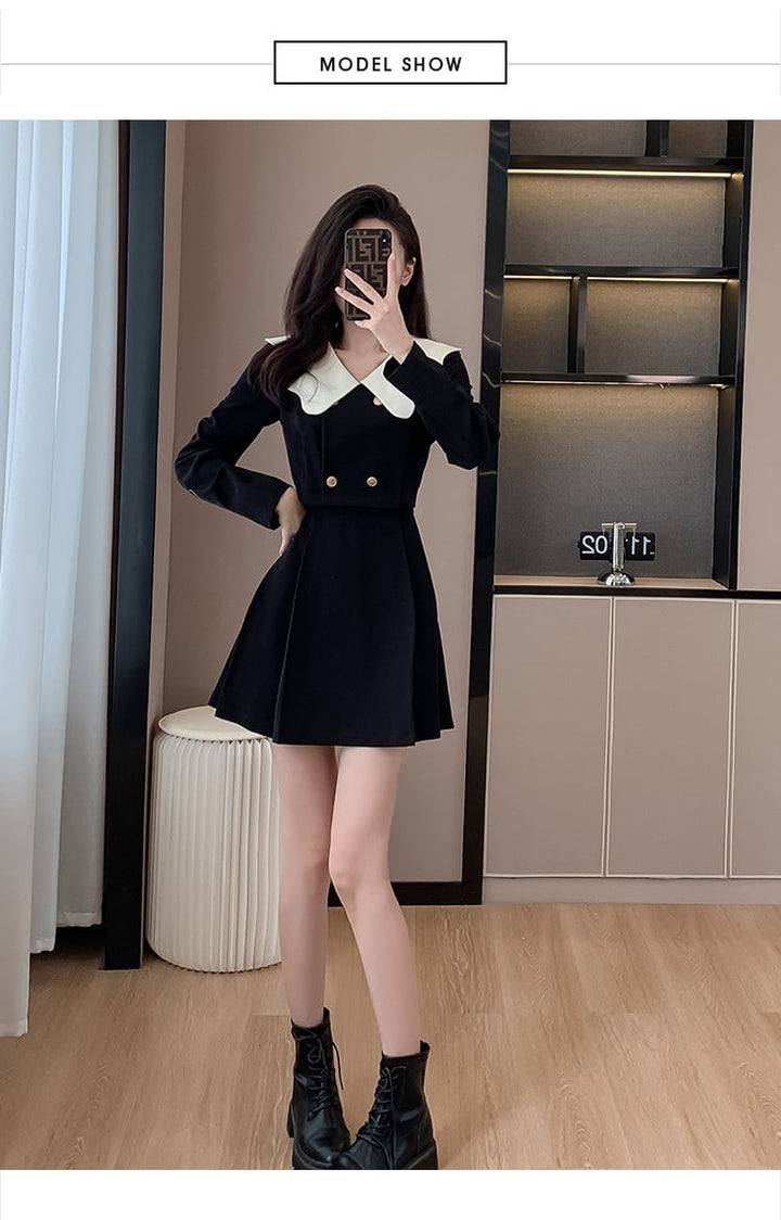 【dress】人気を独占中 エレガント切り替えワンピース　M17292