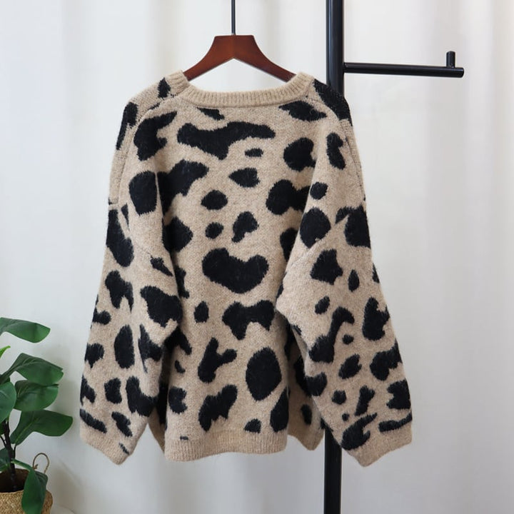 【tops】ヒョウ柄ニットセーター　M27373