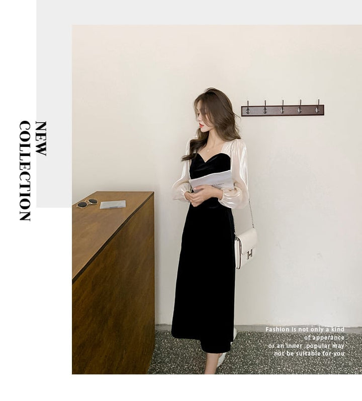 【dress】知的で品の良い♡エレガント切り替えワンピース　M17261