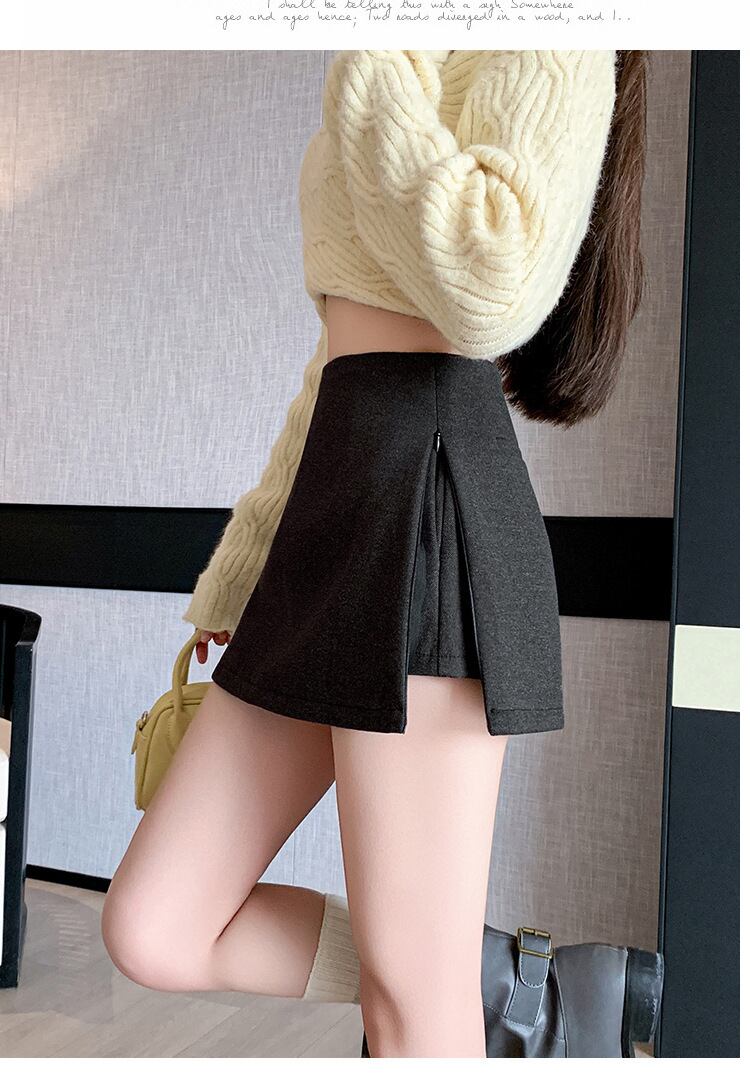 【bottoms】ハイウエストキュロットパンツ　M27866