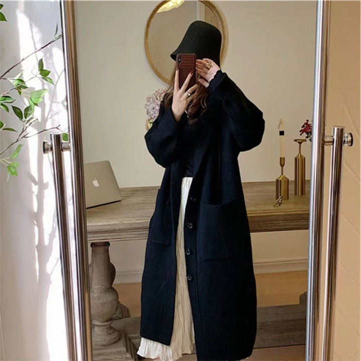 【outer】ロング丈ニットカーデ　M25565