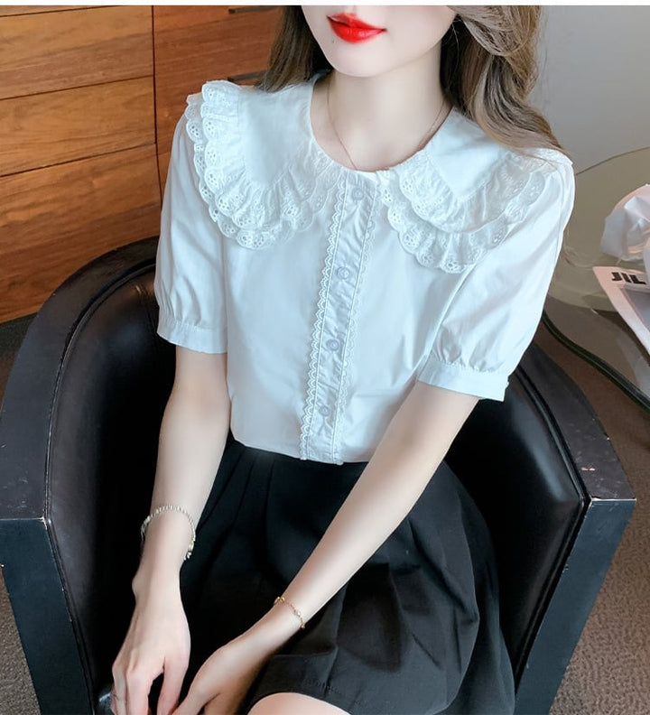 【tops】気質満点大人可愛いスウィートシャツトップス　M17395