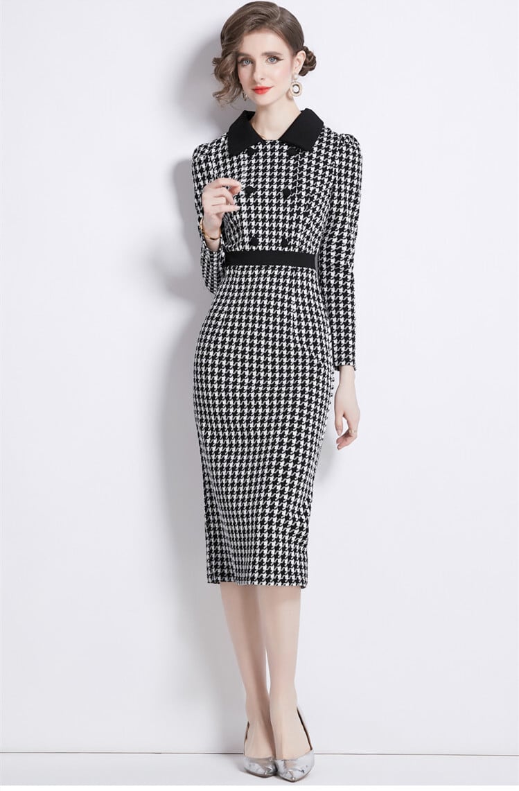 【dress】千鳥格子デートワンピース　N2772