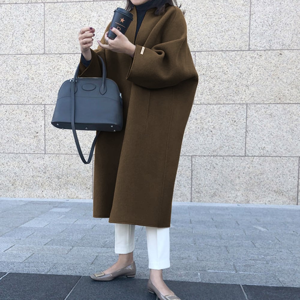 【outer】Vネックカラーコート　M17911