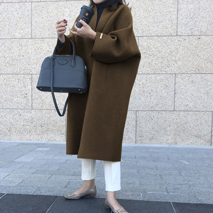 【outer】Vネックカラーコート　M17911