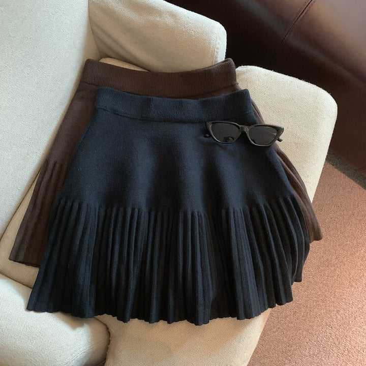 【bottoms】プリーツニットスカート　M26614
