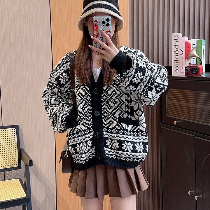 【outer】Vネックニットカーデ　M18628