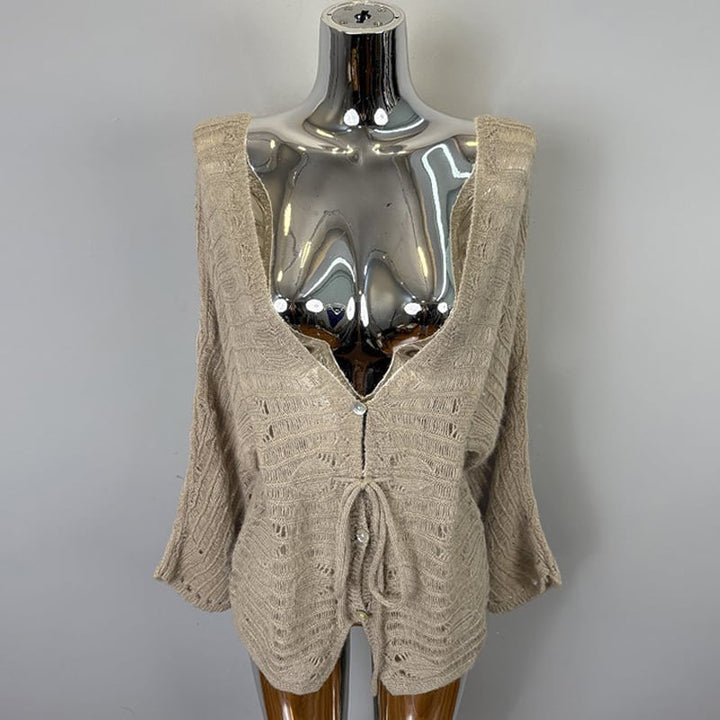 【outer】Vネックニットカーディガン Q8193