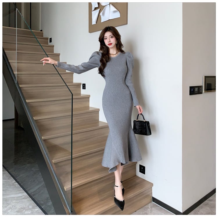 【dress】マーメイドニットワンピース　M18201