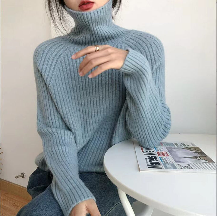【tops】ハイネックニットトップス　M18837
