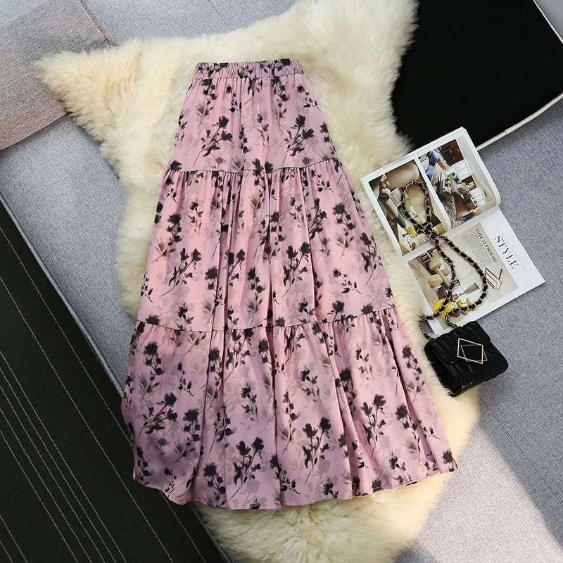 【bottoms】プリントスカート　M23941