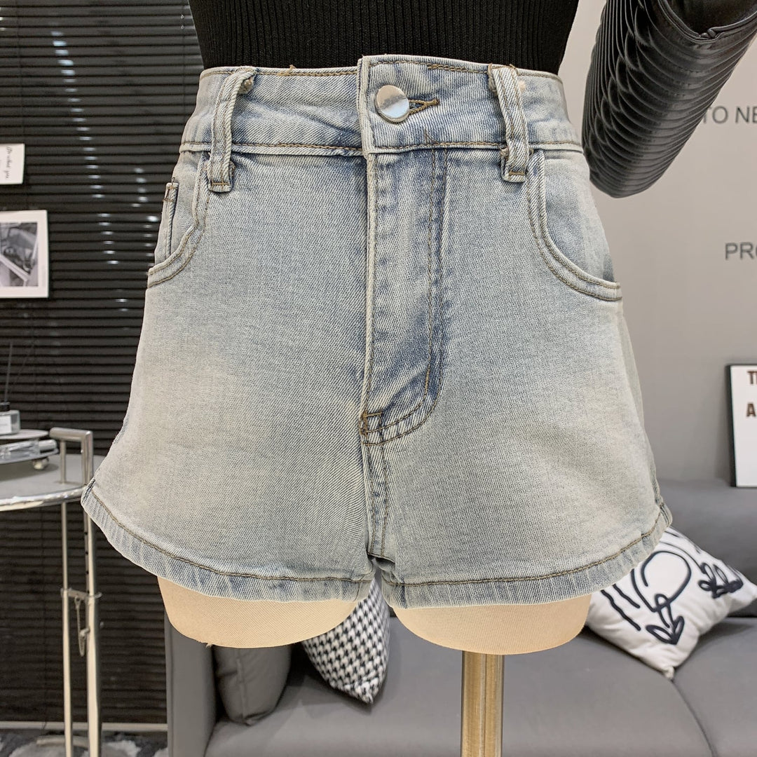 【bottoms】バックリボンデニムショートパンツ　M30724