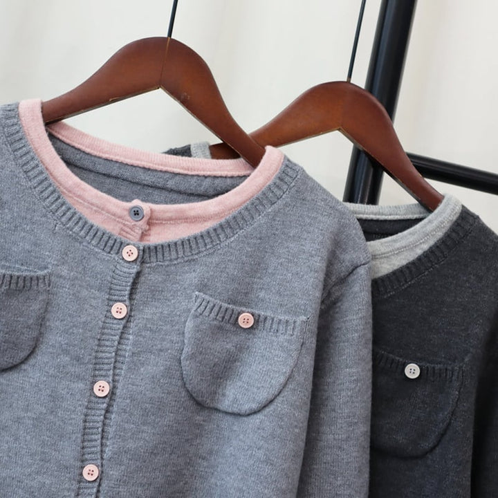 【outer】配色切り替えニットカーデ　M28598