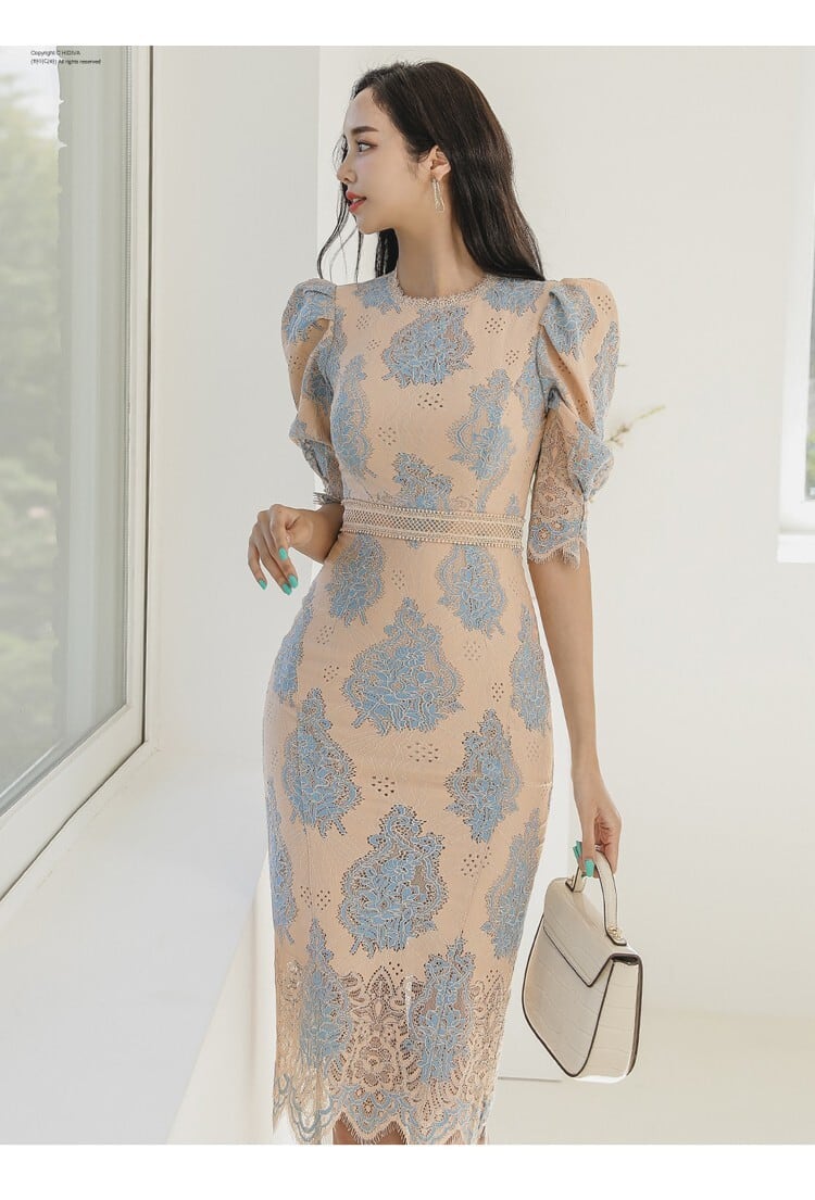 【dress】知的で品の良い♡エレガントレースワンピース　M17156