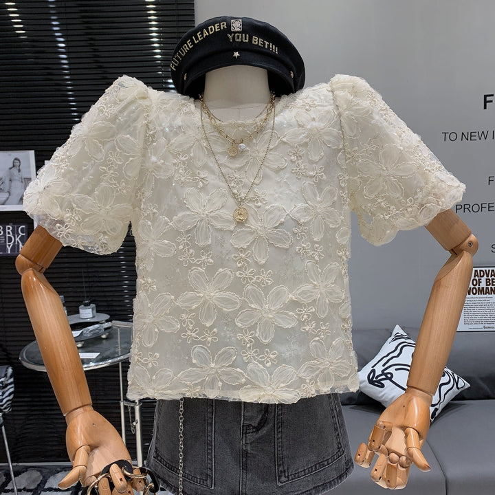 【tops】パフスリーブトップス　M24011